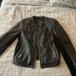 Black faux leather Express jacket, ladies L